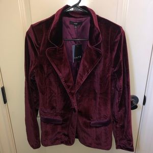 Beautiful burgundy colored velvet and silk blazer!